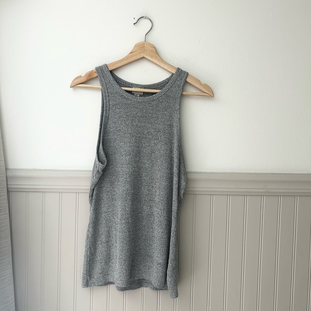 a new day Medium Gray Ribbed Tank Top